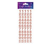 Eleganza Oa027258 Bold Nombre Paillettes Craft Stickers - Or Rose Autocollant