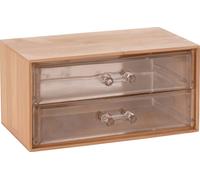 Eleganza Organisateur en bambou avec 2 tiroirs 18.5X11.5X9.3 Cm