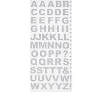 Eleganza Set de Lettres de l'alphabet, matériau synthétique, Argent, 16,5 x 7,6 x 0,2 cm