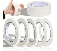 Elegaperma Lot de 6 rouleaux de ruban adhésif blanc pour peintre, papier aquarelle, 5 tailles, pour peintre, dessin, marquage, bureau, école, surface inscriptible