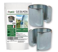 Elegardn® Lot de 20 Clips pour serre 30mm x 30mm clips pour serre tunnel de jardin bâche clips en métal avec revêtement zinc