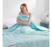 Elegear Couette Ete, Q-Max 0,5 Arc-Chill 3.0 Couette Rafraîchissante Edredon en Fibre Fraîche pour Sueurs Nocturnes Adulte Voyage, Douce Confortable Légère, Lit Double/King Size, 200 x 220cm Bleu