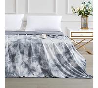 Elegear Couverture d'été 2 en 1, Couverture Rafraichissante Arc-Chill 3.0 Q-Max>0,5 Absorbant Chaleur Corporelle Plaid Ete Légère en Coton pour Adulte Enfant Canape Lit Voyage, Tie-dye Gris, 150x200cm