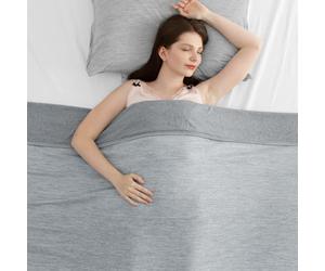 Elegear Couverture Rafraichissante d'été 2 en 1, Arc-Chill 3.0 Japonais Couverture Refroidissante Doux et Respirant Plaid Ete Légère en Coton pour Canape Lit Voyage Adulte Enfant, Gris, 150x200cm