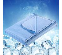 Elegear Couverture Rafraîchissante en Bambou, Arc-Chill 3.0 Couverture Refroidissante Ultra Douce et Respirante 2 en 1 Plaid Ete Légère pour Canapé, Lit, Voyage, Adulte, Enfant, Bébé, Bleu, 200x220 cm