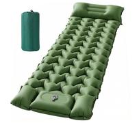Elegear Matelas Gonflable Camping 1 Personne, Matelas Auto-gonflant Ultraléger avec Pompe à Pied et Oreiller Résistant à l'eau Portable et Compact Tapis Camping pour Tente Plage Trekking, 197x67x10cm