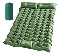 Elegear Matelas Gonflable Camping 2 Personnes, Matelas Auto-gonflant Léger avec Pompe à Pied et Oreiller Résistant à l'eau Portable et Compact Tapis Camping pour Tente Plage Trekking, 197x140x10cm