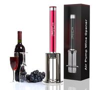 Elegear Tire Bouchon Pompe à Air, Tire Bouchon Air Comprimé 7s Cork Pops Out Tire-bouchons Aiguille avec Couvercle Protecteur Portable Ouvre Bouteille Vin pour Sommelier Amateurs de Vin Noel, Rouge