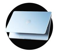 eleger Coque Matte Crystal Compatible avec MacBook Air 13 Pouces M5 M4 M3 M2 [Couleur Assortie au Mac], Versions 2026 2025-2022, Protection Rigide Ultra Fine pour Mac Air 13,6", Bleu Ciel Transparent