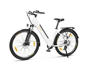 Eleglide T1 Step-Thru Vélo électrique de Trekking 27,5" avec Batterie au Lithium 36 V 13 Ah jusqu'à 100 km de Long, Moteur 250 W, vélo électrique Conforme à l'UE, écran LCD (Blanc)