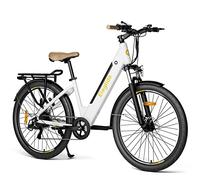 Eleglide T1 Step-Thru Vélo Électrique, Vélo de Trekking électrique, E-Bike 27,5 Pouces, Batterie 36V 12,5AH, 7 Gear, Double Frein à Disque, Blanc VTC Electrique Homme Femme