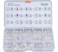 ELEGOO 3mm et 5mm Diffusé et Transparent le Kit LED Diode Electro Luminescente Assorti 5 Couleurs avec UV, RGB CA CC, Clignotement Flash Rapide LENT(Pack de 350)