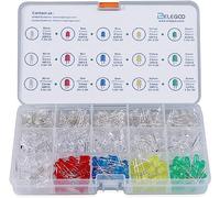 ELEGOO 3mm et 5mm Diffusé et Transparent le Kit LED Diode Electro Luminescente Assorti 5 Couleurs (Pack de 600)