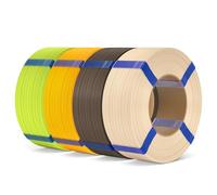 ELEGOO Filament PLA Basic Refill 1,75 mm Jaune Tournesol/Vert Pomme/Beige/Brun Cacao 4KG, Filament PLA 3D Sans Bobine Précision Dimensionnelle ±0,02 mm, Recharge Écologique pour Bobine Réutilisable