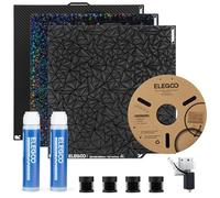 ELEGOO Kit d'Accessoires Exclusif pour Centauri Carbon, Comprend 1 Filament PLA, 3 Plateaux Double Face, 2 Colles Liquides PEI, 1 Kit Buse Acier Trempé 0.4mm, 4 Pieds Anti-Vibration
