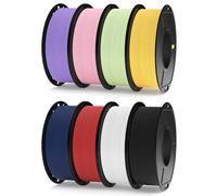 ELEGOO Pack de 8 Bobines de Filament PLA MAT 250g 1,75 mm, 8 Couleurs de Filaments pour Imprimante 3D Précision Dimensionnelle +/- 0,02 mm, 8 Bobines de 250g, Multicolore 2