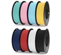 ELEGOO Pack de 8 Bobines de Filament PLA MAT 250g 1,75 mm, 8 Couleurs de Filaments pour Imprimante 3D Précision Dimensionnelle +/- 0,02 mm, 8 Bobines de 250g, Multicolore 1