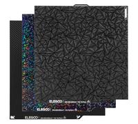 ELEGOO Plateau d'Impression PEI 256 x 256 mm pour Imprimante 3D, Pack de 3 Feuilles Magnétiques Flexibles en Acier avec Surface PEI, Lit d'Impression en Acier à Ressort Amovible pour Série Centauri