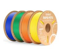 ELEGOO Rapid PETG Filament 1.75mm 4KG, Filament pour Imprimante 3D Haute Vitesse 30-600mm/S, Précision Dimensionnelle +/- 0.02 Mm, Bobine de 1kg en Carton (2.2lbs)(Jaune&Orange&Vert&Bleu)