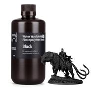 ELEGOO Résine Imprimante 3D Lavable à l'eau 2.0, Noir 1000g | Resin à Polymérisation UV 395-405 nm pour Imprimantes 3D LCD/DLP/MSLA, Faible Viscosité, Durcissement Rapide, Haute Stabilité