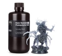 ELEGOO Résine Imprimante 3D Lavable à l'eau 2.0, Noir Fumé 1000g | Resin à Polymérisation UV 395-405 nm pour Imprimantes 3D LCD/DLP/MSLA, Faible Viscosité, Durcissement Rapide, Haute Stabilité