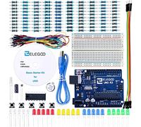 ELEGOO UNO R3 Carte Kit De Démarrage Basique avec Guide d'utilisation Français Kit d'apprentissage de Base Projet Compatible avec Arduino IDE