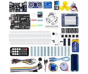 ELEGOO UNO R3 Carte Starter Kit de Démarrage Super | avec Guide d'Utilisation Français pour Débutants et Professionnels Compatible avec Arduino IDE.