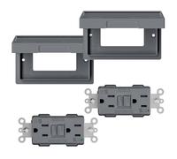 ELEGRP Lot de 2 prises GFCI d'extérieur avec couvercle résistant aux intempéries 15 A, prise GFI TRWR auto-test GFI verrouillable, certifié UL, marron, AGR15TW-3141H-GR2