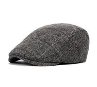 Elegtiskas - Casquette ajustable Newsboy pour homme, casquette plate Ivy Gatsby, casquette de chauffeur, gris, S-L