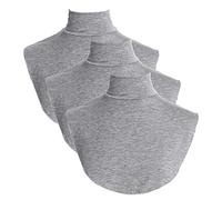Elegtiskas Faux col roulé en modal détachable col roulé col roulé haut demi-chemise chemisier faux col, Gris clair (3 pièces), taille unique