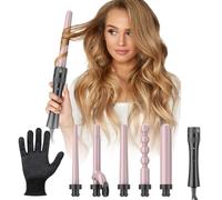ELEHOT-Store Fer à Boucler 5 en 1 Professionnel, 5 Fuseaux Interchangeables 9-32MM, Boucleur a Cheveux 5 en 1 avec Revêtement Céramique-Tourmaline, Chauffage 60s, 2 Températures, Gants Anti-Chaleur