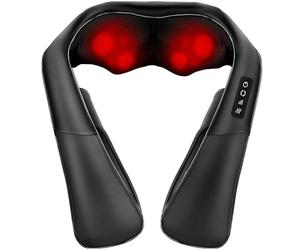 ELEHOT-Store Masseur Cervical Rotatif 4D, Massage avec Rouleaux de Shiatsu Masseur, 45°C Thérapie Thermique Massage Dos Nuque Cervicales Epaule, Vitesse Réglable, Cadeaux pour Maman Papa Aînés