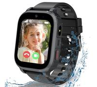 ELEJAFE 4G Montre Connectée Enfant avec GPS et Téléphone,IP68 Montre GPS Enfant Fille Garçon avec SOS, WiFi, Appels/Vidéo/Chat Vocal,IP68 Étanche Jeux Réveil Mode Classe,Smartwatch Cadeau (Noir clair)