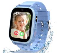 ELEJAFE 4G Montre Connectée Enfant avec GPS et Téléphone,IP68 Montre GPS Enfant Fille Garçon avec SOS, WiFi, Appels/Vidéo/Chat Vocal,IP68 Étanche Jeux Réveil Mode Classe,Smartwatch Cadeau