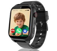 ELEJAFE 4G Montre Connectée Enfant GPS, Montre GPS Enfant Téléphone avec Appel Vidéo SOS Réveil Appareil Caméra IP68 Mode Scolaire Jeux Chat (Noir)