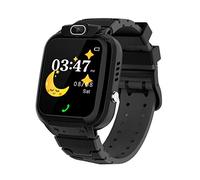 ELEJAFE Montre Connectée Enfant, Montre Connectée GPS Enfant avec Téléphoniques et Appel Vidéo, Chat Familial, Mode Classe, Bouton SOS, IP68, Cadeau pour 3-12 Ans (Noir-16 Jeux)