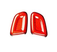 ELEKNZBZTG Pommeau de levier de vitesse Pour Volvo XC40 pour S60 pour XC60 pour V90 fibre carbone 2020-2023 pommeau levier vitesse garniture poignée levier vitesses boîtier capuchon(Red Crbon)