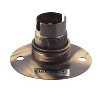 ElekTek Batten B22 BC Support de lampe à baïonnette avec anneau d'abat-jour 50 mm Fixations centrales Compatible avec boîtier de conduit BESA - Antique brossé