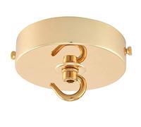 ElekTek Rosace de plafond à dessus plat de 100 mm de diamètre à patte de fixation et crochet. Idéale pour les appareils d’éclairage et chandeliers suspendus. Finis métalliques Laiton