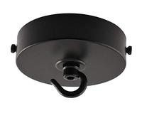 ElekTek Rosace de plafond à dessus plat de 100 mm de diamètre à patte de fixation et crochet. Idéale pour les appareils d’éclairage et chandeliers suspendus Noir de Jais