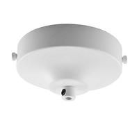 ElekTek Rosace de plafond concave de 100 mm de diamètre à patte de fixation et serre-câble. Idéale pour les ampoules à filament vintage suspendues. Finis métalliques et thermolaqués Blanc Éclatant