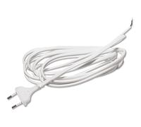 Elektra Câble de raccordement avec fiche Plate européenne et Embouts de câble, 230 V, 3000 mm, en Plastique, Blanc