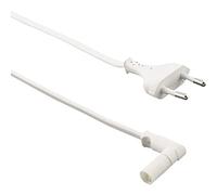Elektra Câble de raccordement avec Mini Prise coudée pour Mini système d'enfichage et raccord Plat Euro 230 V, 2000 mm, en Plastique, Blanc
