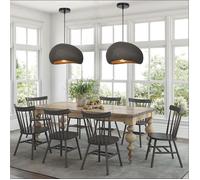 ElektraH 2pcs Moderne Suspension Luminaire Industriel,30cm Lustre Vintage Abat-jour en Ciment Noir Lampe de Plafond Industriel