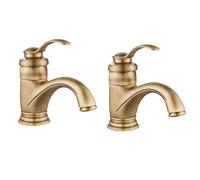 ElektraH 2x Robinet Salle de Bain Rétro Monocommande Mitigeur Lavabo en Laiton Robinet de Lavabo avec Chaude et Froide Réglable
