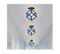 ElektraH 3pcs Plafonnier Intérieur Industriel,16cm Lampe de Plafond Vintage Abat-jour en Fer Designe Carré Lustre Retro pour Cuoloir