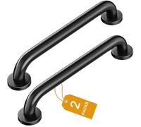 ElektraH Lot de 2 Barre d'Appui Douche en Aluminium,30cm Poignée Handicapé Antidérapant,Poignée de Baignoire pour Enfant Vieux,Noir