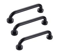 ElektraH Lot de 3 Barre d'Appui Douche en Aluminium,30cm Poignée Handicapé Antidérapant,Poignée de Baignoire pour Enfant Vieux,Noir