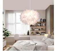 ElektraH Lustre Suspension Moderne en Plume Blanc,30cm