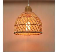 ElektraH Lustre Vintage,E27 Lampe Suspension en Bois et Bambou E27 Éclairage Luminaire Abat-Jour Design Spirale Cage pour Chambre